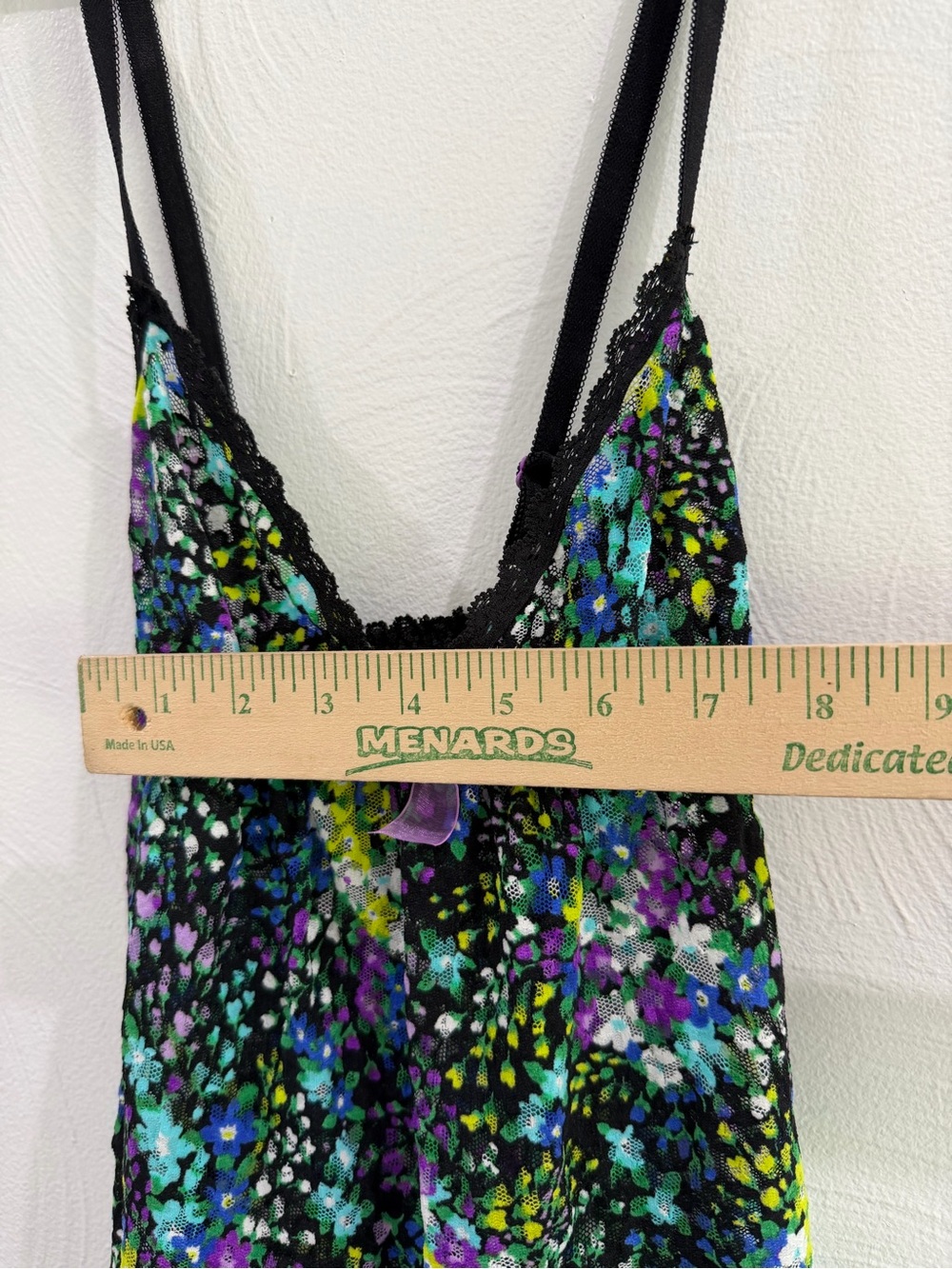 Victoria's Secret Black Multi Floral Lace-Trim Chemise - Picture 7 of 8